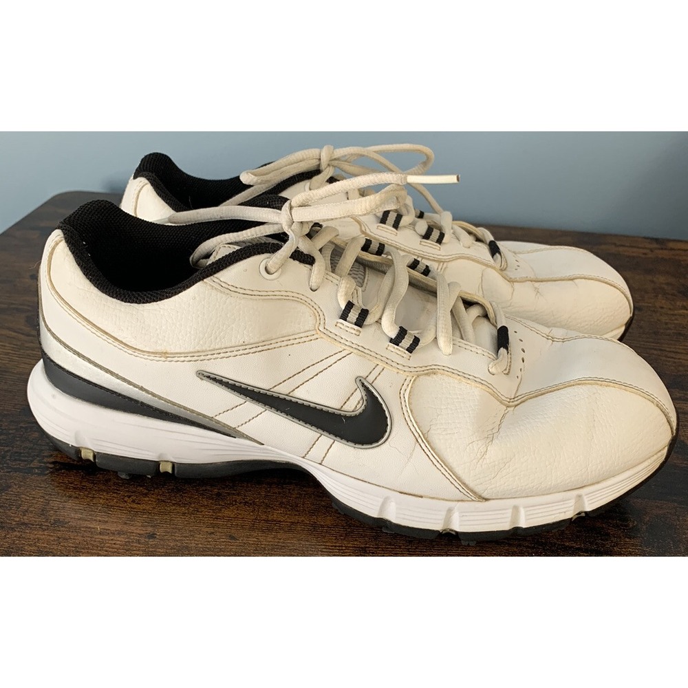 Nike Men's Power Channel TAC Golf Shoes 317683-101 Size 10 Black White